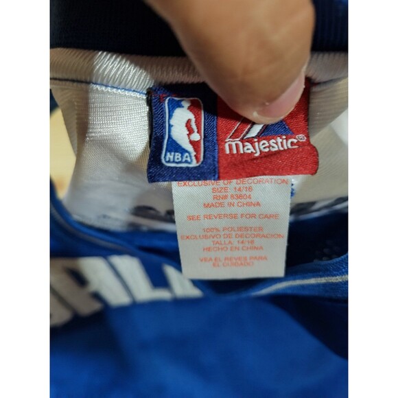 Majestic SEWN Dallas Mavericks #41 Dirk Nowitzki NBA Profile Jersey YTH 14/16 - Picture 2 of 8